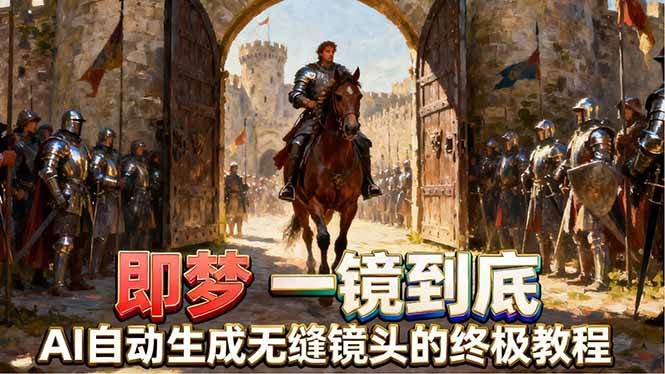 （18241期）即梦AI一镜到底终极教程，智能补帧+运镜技巧，AI自动生成无缝丝滑长镜头高效出片-离锋创库