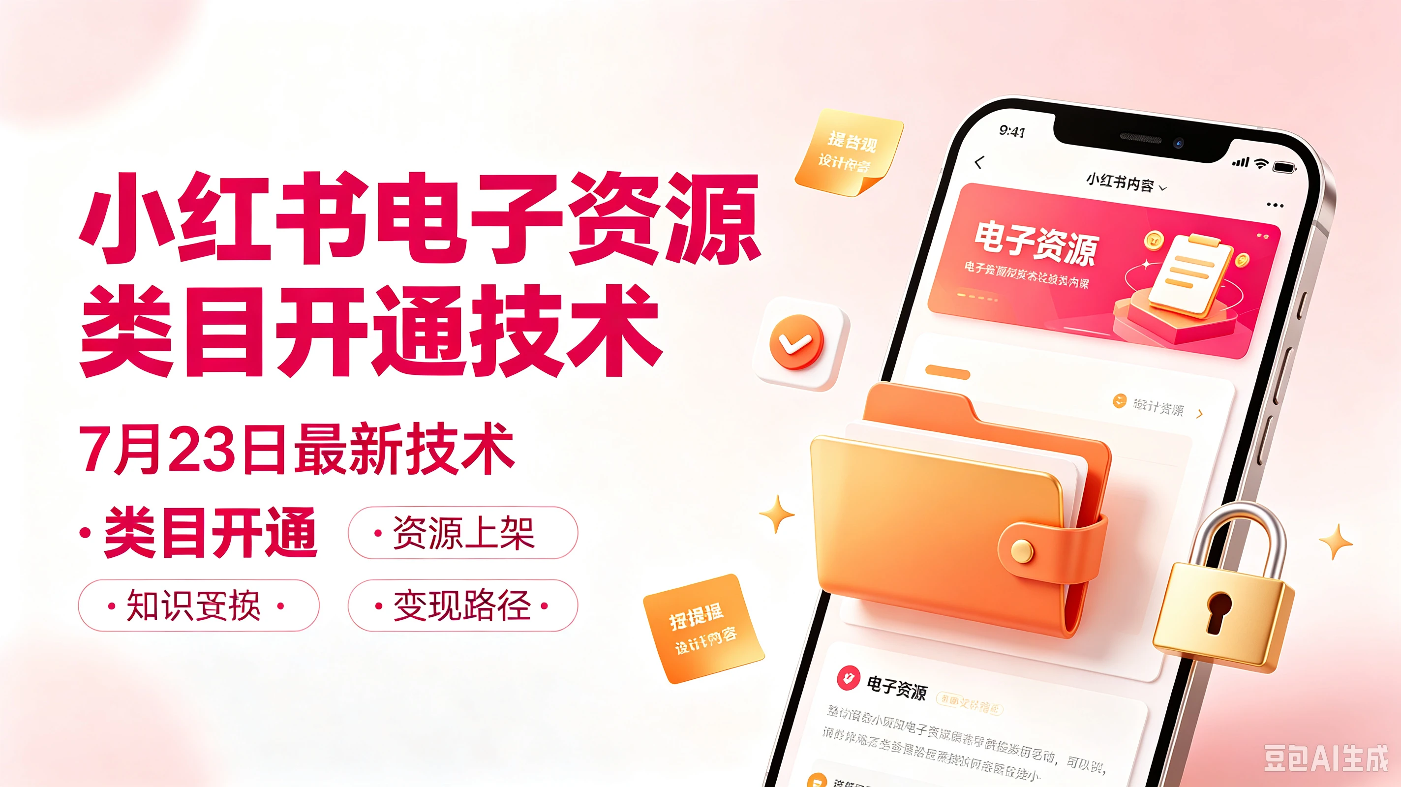 小红书电子资源类目开通技术，7月23日最新技术·类目开通·资源上架·知识换·变现路径-离锋创库