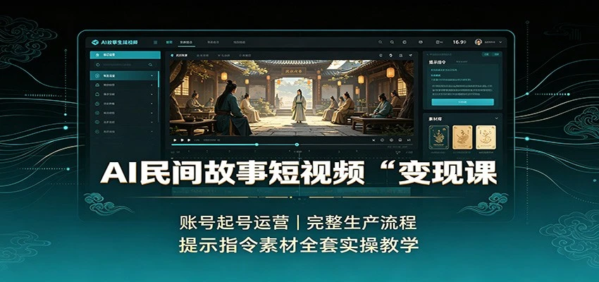 AI民间故事短视频变现课 账号起号运营 完整生产流程 提示指令素材全套实操教学-离锋创库
