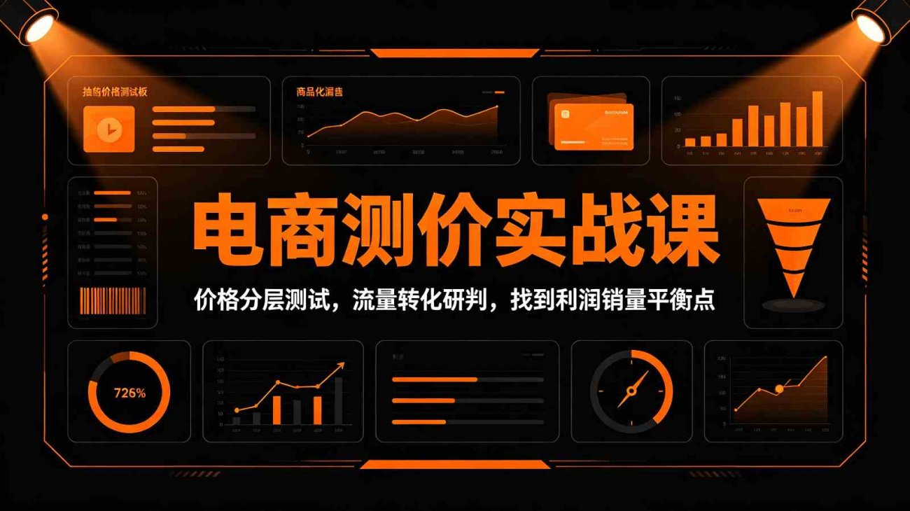 电商测价实战课:价格分层测试,流量转化研判,找到利润销量平衡点-离锋创库