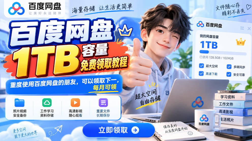 百度网盘1TB容量免费领取教程,重度使用百度网盘的朋友,可以领取下一,每月可领 百度网盘1TB容量免费领取教程,重度使用百度网盘的朋友,可以领取下一,每月可领