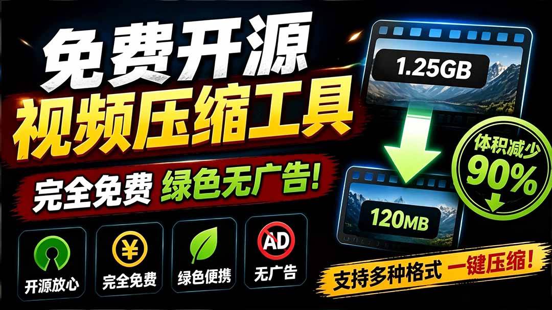 （19495期）Github开源视频压缩瘦身工具，轻松压缩90%，并保持画质清晰，完全免费绿色无广告！VideoSlim-离锋创库
