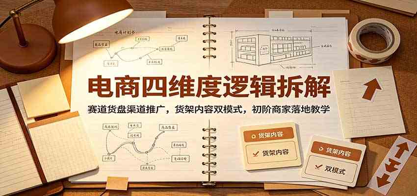 电商四维度逻辑拆解：赛道货盘渠道推广，货架内容双模式，初阶商家落地教学-离锋创库
