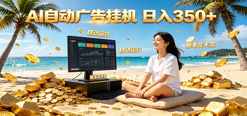 AI自动广告挂机 日入350+ 真正做到躺赚式变现,根本花不完!-离锋创库