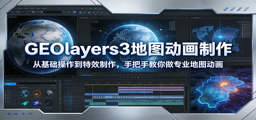 GEOlayers3地图动画制作：从基础操作到特效制作，手把手教你做专业地图动画-离锋创库