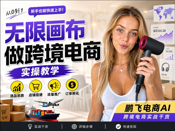 【跨境电商必备】AI无线画布制作商品宣传视频，四步搞定，无线画布工作流，操作简单好上手-离锋创库