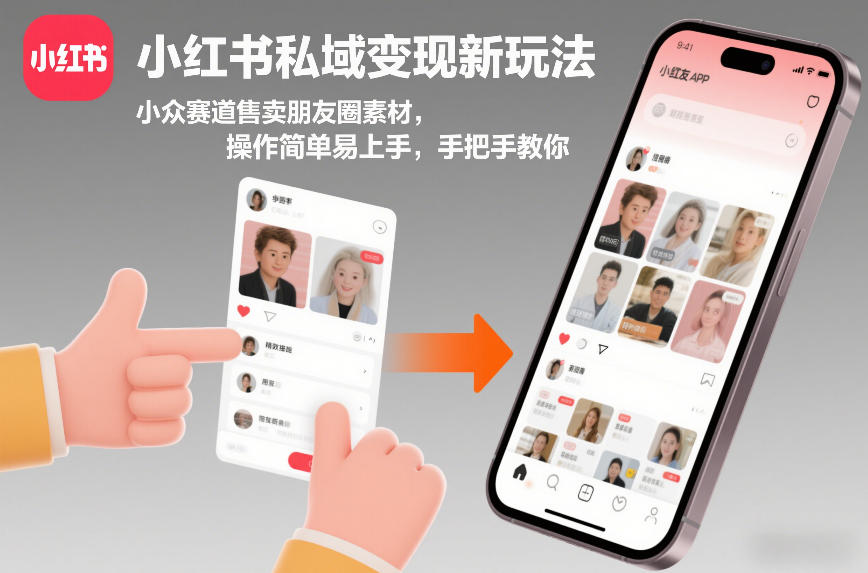 小红书私域变现新玩法，小众赛道售卖朋友圈素材，操作简单易上手，手把手教你-离锋创库