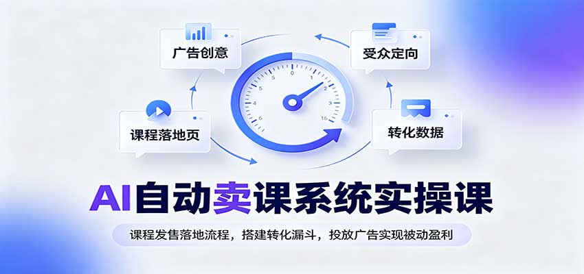 AI自动卖课系统实操课：课程发售落地流程，搭建转化漏斗，投放广告实现被动盈利-离锋创库