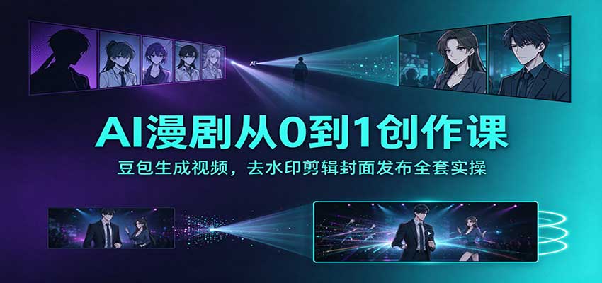 AI漫剧从0到1创作课：豆包生成视频，去水印剪辑封面发布全套实操-离锋创库