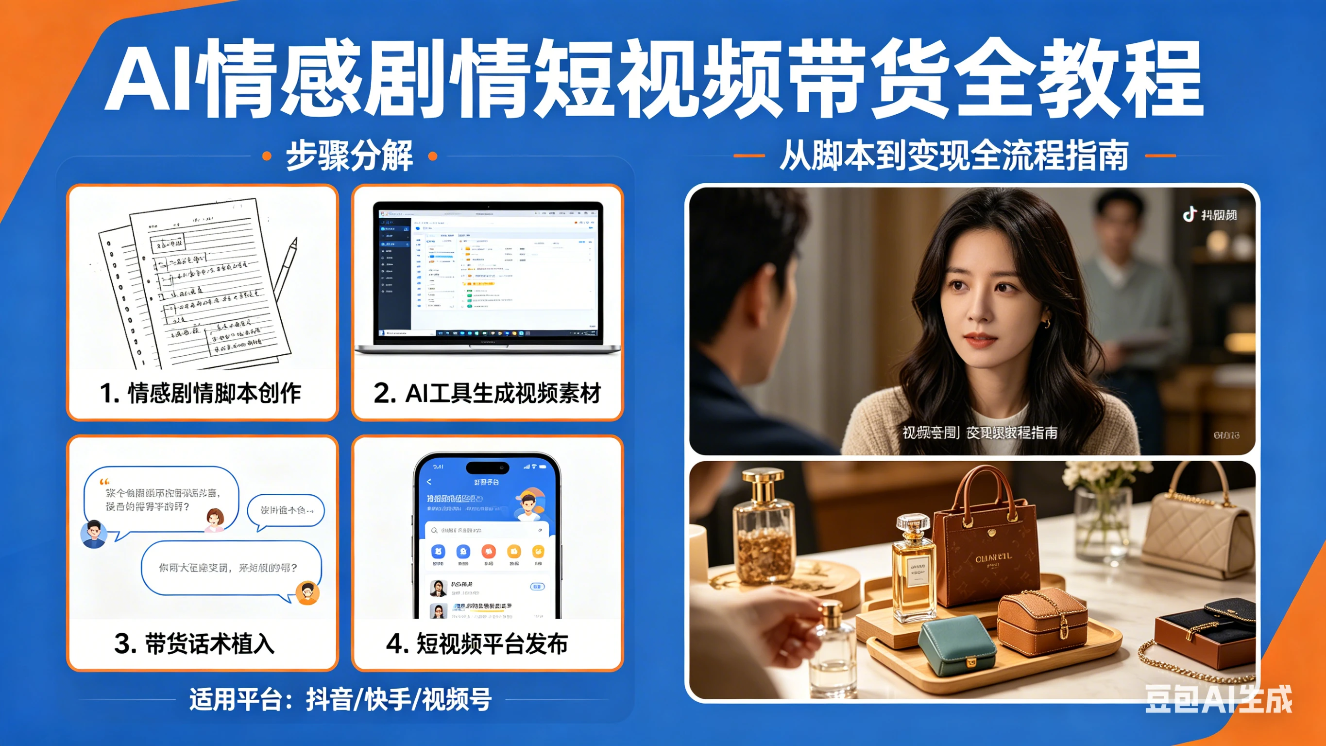AI情感剧情短视频带货全教程,好操作,小白也能轻松实现短剧带货变现-离锋创库