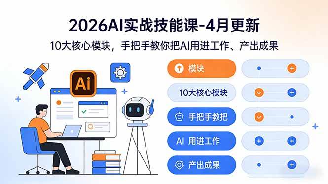 （17941期）2026AI实战技能课-4月更新：10大核心模块，手把手教你把AI用进工作、产出成果-离锋创库