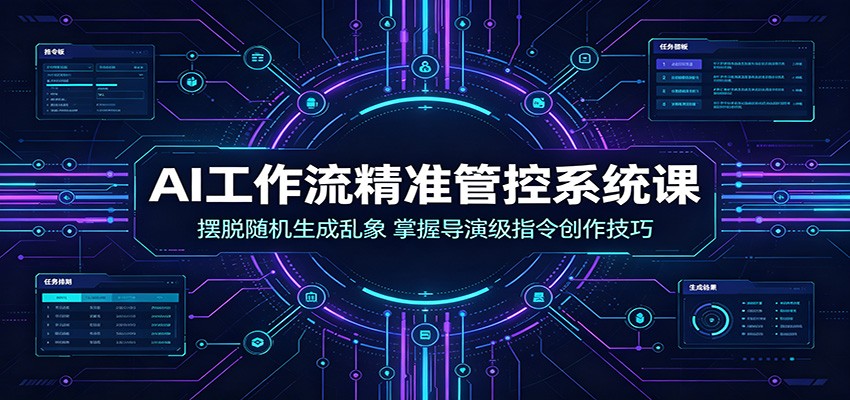 AI工作流精准管控系统课：摆脱随机生成乱象，掌握导演级指令创作技巧-离锋创库