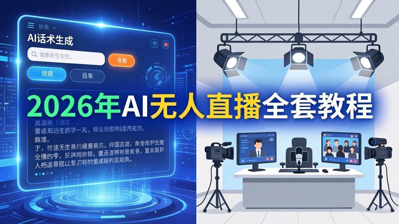 （17953期）2026年AI无人直播全套教程：OBS安装+软件配置+直播间搭建+话术生成+一键开播实操-离锋创库