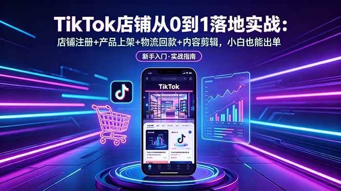 （18862期）TikTok店铺从0到1落地实战：店铺注册+产品上架+物流回款+内容剪辑，小白也能出单-离锋创库