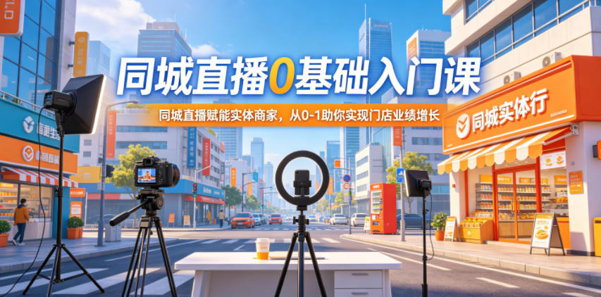 同城直播0基础入门课，同城直播赋能实体商家，从0-1助你实现门店业绩增长-离锋创库