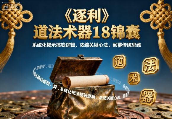 《逐利》道法术器18锦囊，系统化揭示搞钱逻辑，浓缩关键心法，颠覆传统思维（更新）-离锋创库