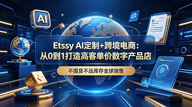 （18974期）Etsy AI定制+跨境电商：从0到1打造高客单价数字产品店，不囤货不压库存全球销售-离锋创库