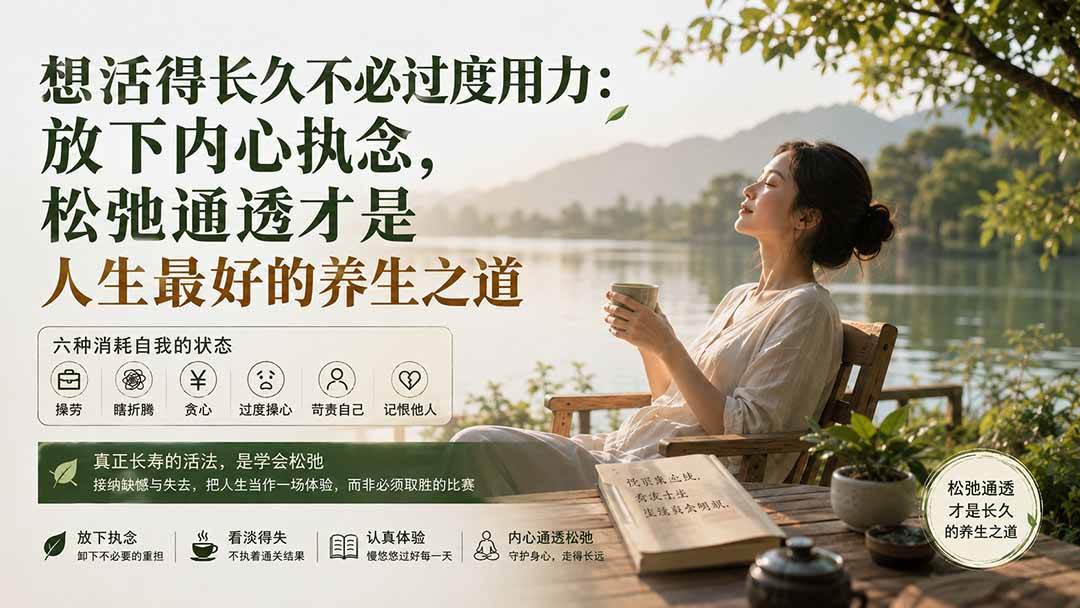 （20007期）付费文章：想活得长久不必过度用力：放下内心执念，松弛通透才是人生最好的养生之道-离锋创库