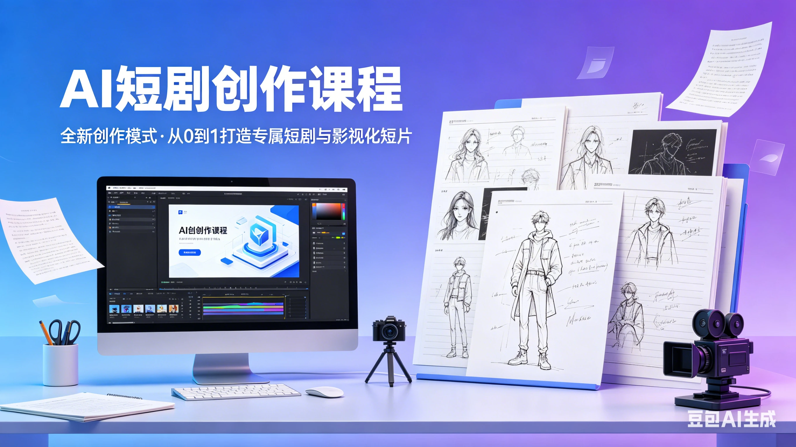【精】AI短剧创作课程，全新创作模式，从0到1创作属于你自己的短剧和影视化短片-离锋创库