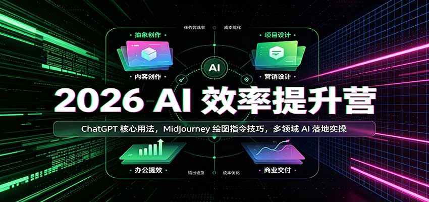 2026 AI效率提升营：ChatGPT核心用法，Midjourney绘图指令技巧，多领域AI落地实操-离锋创库