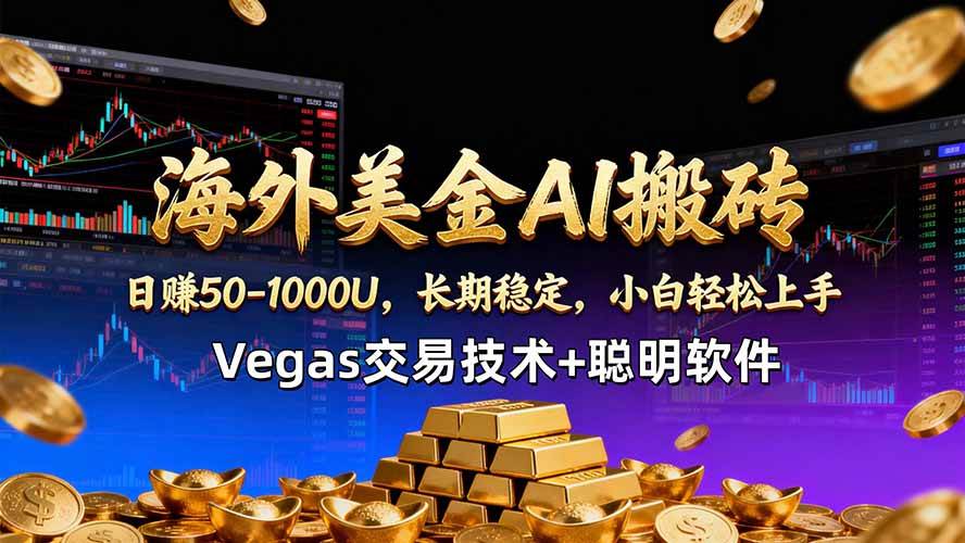（18276期）海外美金AI搬砖技术Vegas交易技术+聪明软件【训练营第七期】，日赚50-100U-离锋创库