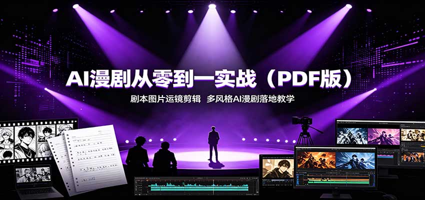 AI漫剧从零到一实战(PDF版):剧本图片运镜剪辑,多风格AI漫剧落地教学-离锋创库