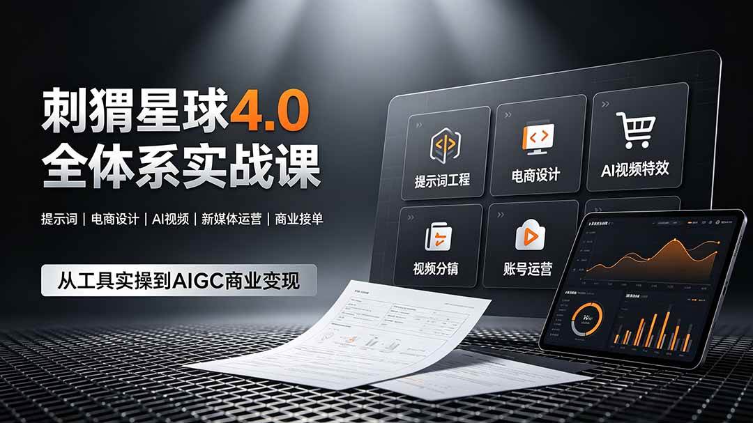 （19224期）刺猬星球4.0全体系实战课，覆盖提示词工程、电商设计、AI视频特效与新媒体运营，一站式掌握AIGC商业核心技能-离锋创库