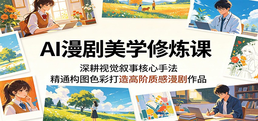AI漫剧美学修炼课：深耕视觉叙事核心手法，精通构图色彩打造高阶质感漫剧作品-离锋创库