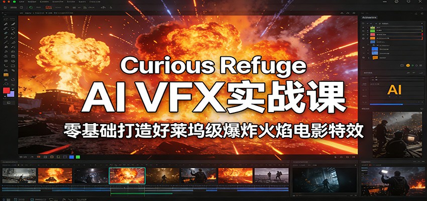 Curious Refuge AI VFX实战课，零基础打造好莱坞级爆炸火焰电影特效-离锋创库