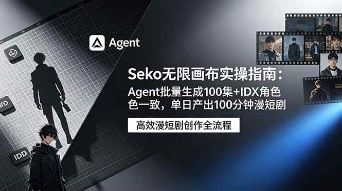 （19006期）Seko无限画布实操指南：Agent批量生成100集+IDX角色一致，单日产出100分钟漫短剧-离锋创库