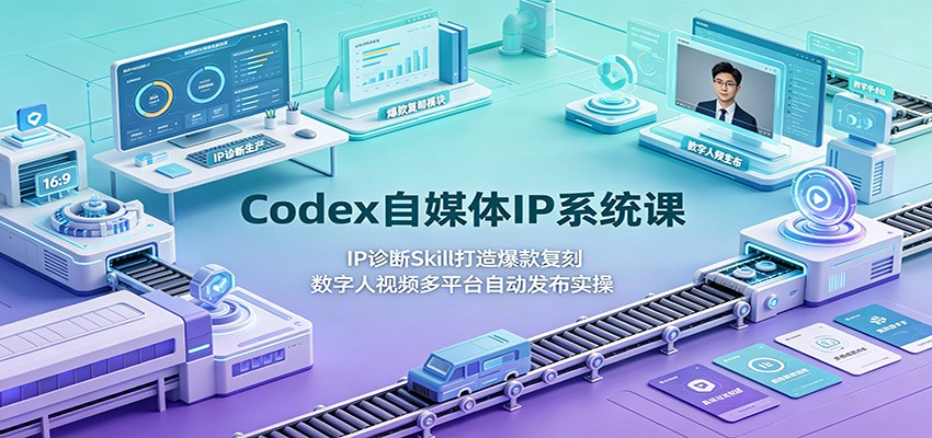 Codex自媒体IP系统课:IP诊断Skill打造爆款复刻,数字人视频多平台自动发布实操-离锋创库
