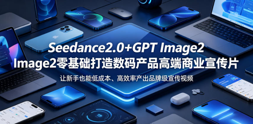 Seedance2.0+GPT Image2零基础打造数码产品高端商业宣传片，让新手也能低成本、高效率产出品牌级宣传视频-离锋创库