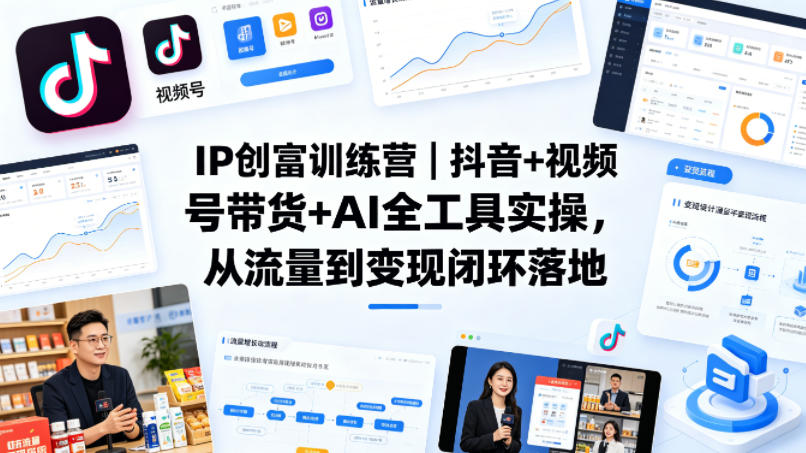 IP创富训练营｜抖音+视频号带货+AI全工具实操，从流量到变现闭环落地-离锋创库