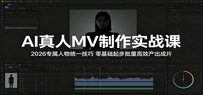 AI真人MV制作实战课：2026专属人物统一技巧，零基础起步批量高效产出成片-离锋创库
