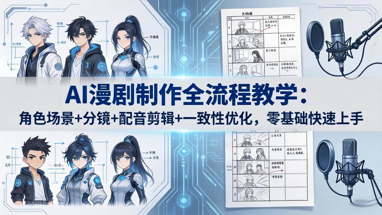 （18090期）AI漫剧制作全流程教学：角色场景+分镜+配音剪辑+一致性优化，零基础快速上手-离锋创库