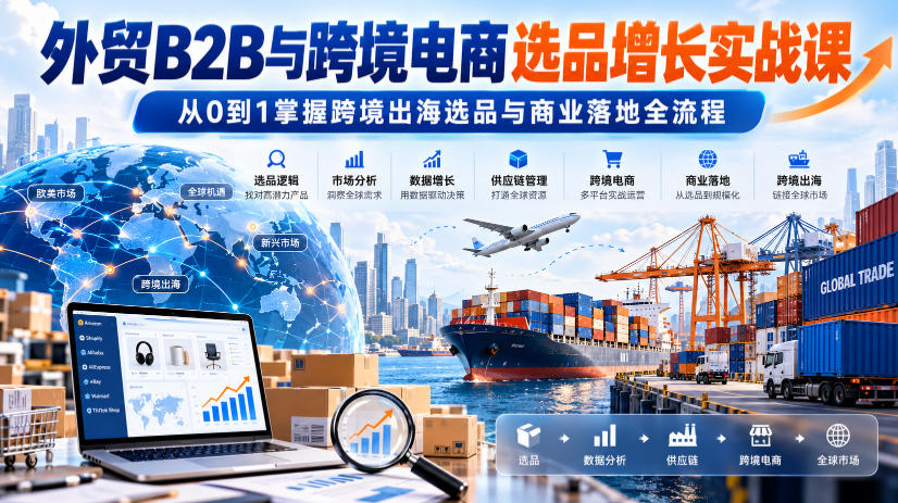 外贸B2B与跨境电商选品增长实战课,从0到1掌握跨境出海选品与商业落地全流程-离锋创库
