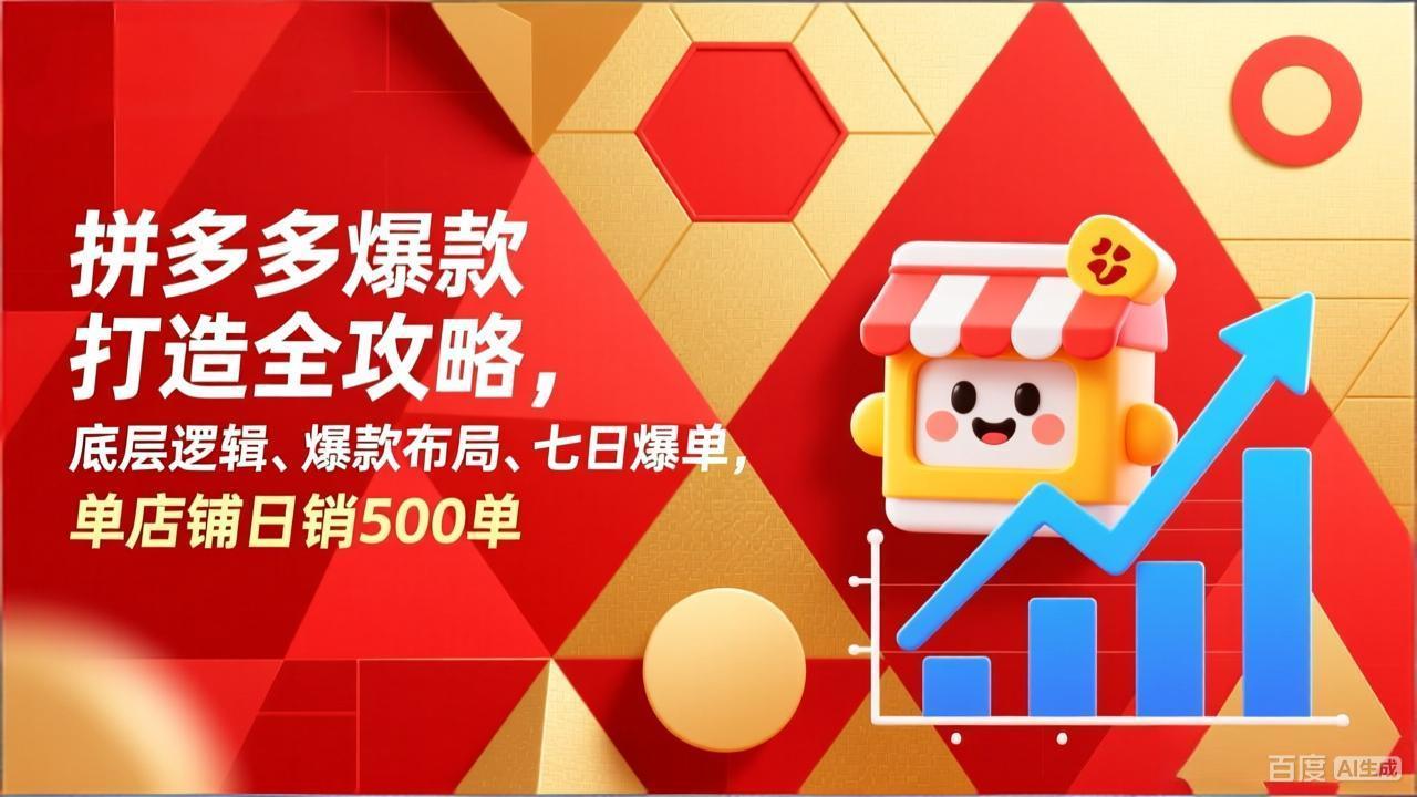拼多多爆款打造全攻略,底层逻辑、爆款布局、七日爆单,单店铺日销500单 拼多多爆款打造全攻略,底层逻辑、爆款布局、七日爆单,单店铺日销500单