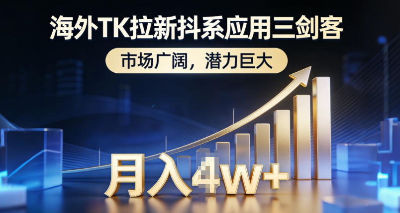 海外TK拉新抖系应用三剑客，市场广阔，潜力巨大，月入1w+-离锋创库