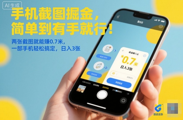 手机截图掘金,简单到有手就行!两张截图就能賺0.7米,一部手机轻松搞定,日入3张【揭秘】-离锋创库