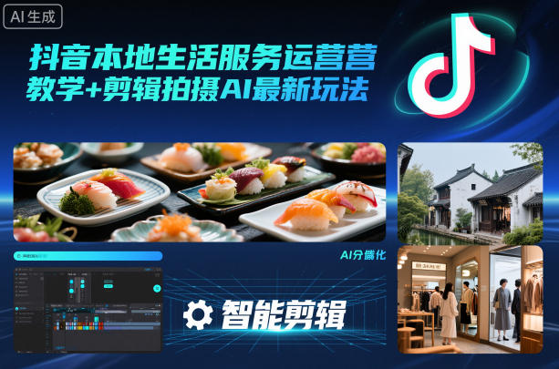 抖音本地生活服务运营教学+剪辑拍摄AI最新玩法-离锋创库