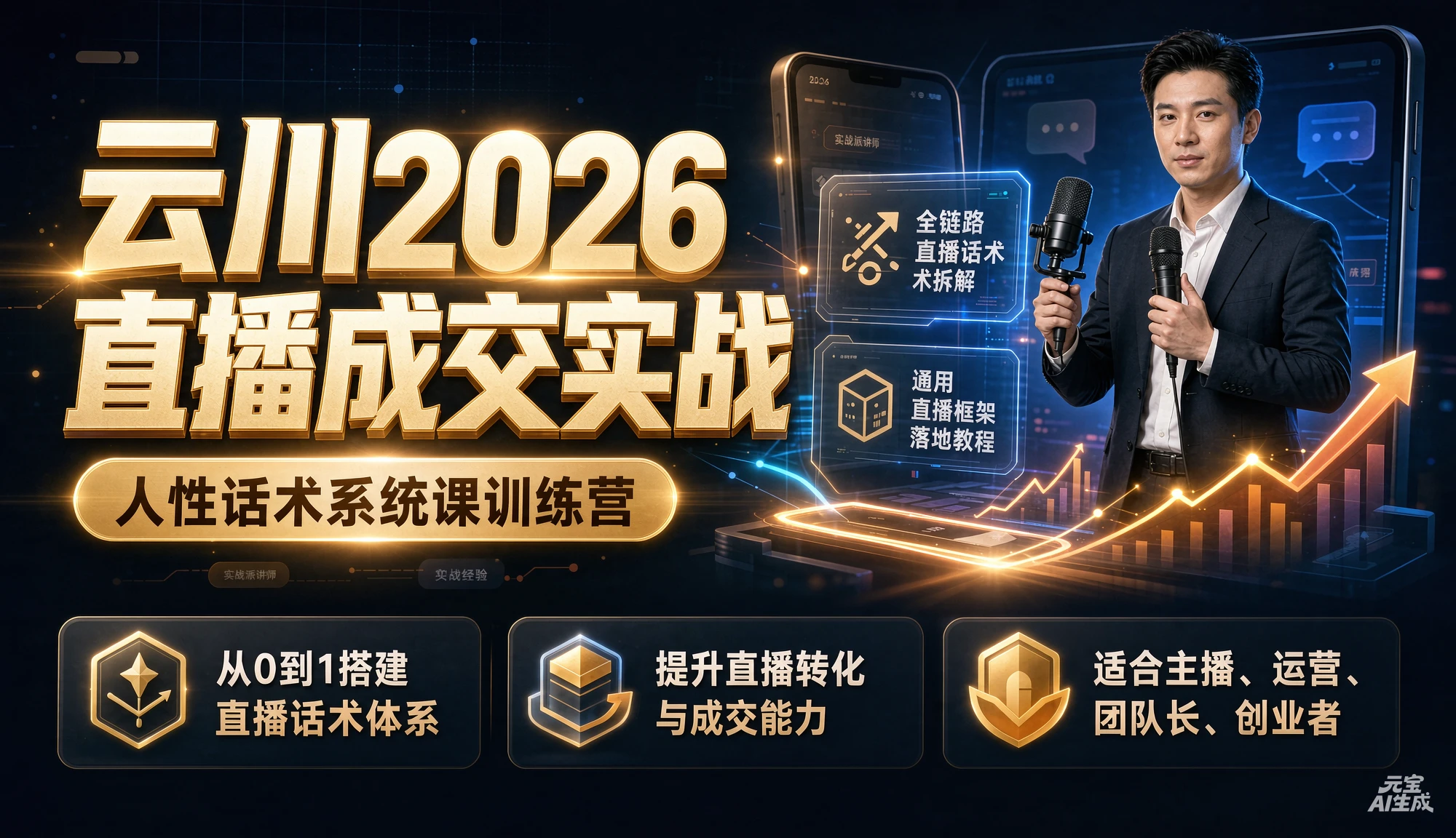 【精】云川2026直播成交实战:人性话术系统课训练营,全链路直播话术拆解,通用直播框架落地教程 【精】云川2026直播成交实战:人性话术系统课训练营,全链路直播话术拆解,通用直播框架落地教程
