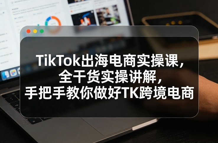 TikTok出海电商实操课，全干货实操讲解，手把手教你做好TK跨境电商-离锋创库
