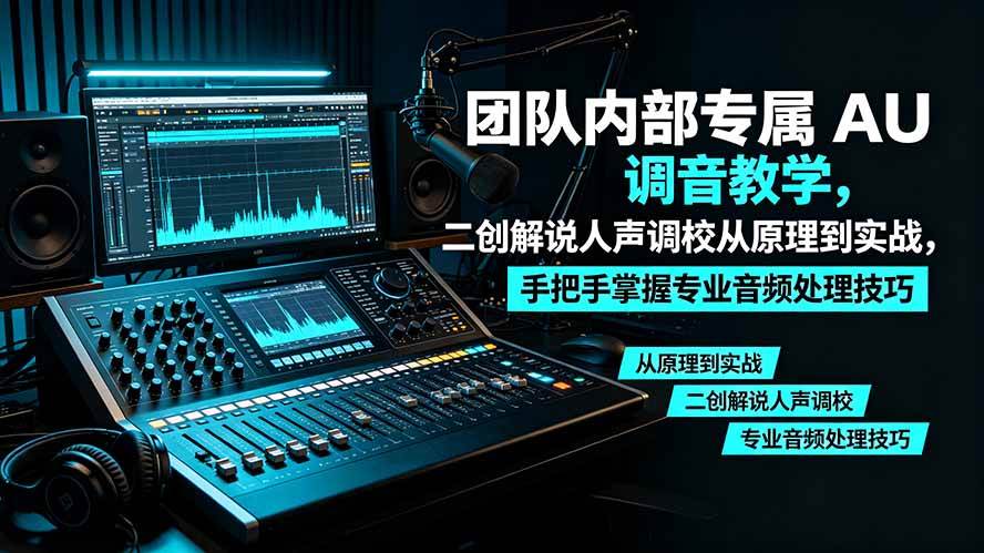 （19517期）某大佬团队内部专属 AU 调音教学，二创解说人声调校从原理到实战，手把手掌握专业音频处理技巧-离锋创库