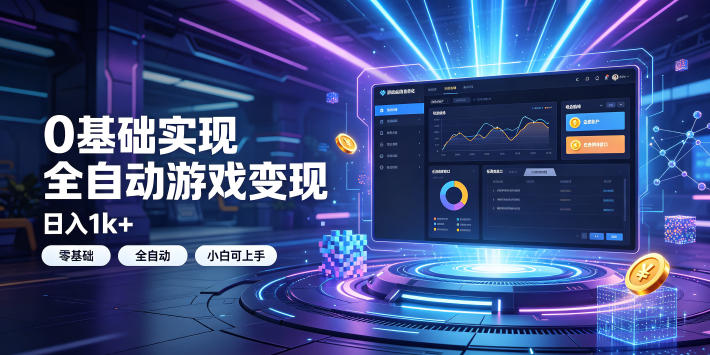 0基础实现全自动游戏变现，日入1k+，小白直接上手搞钱！【揭秘】-离锋创库