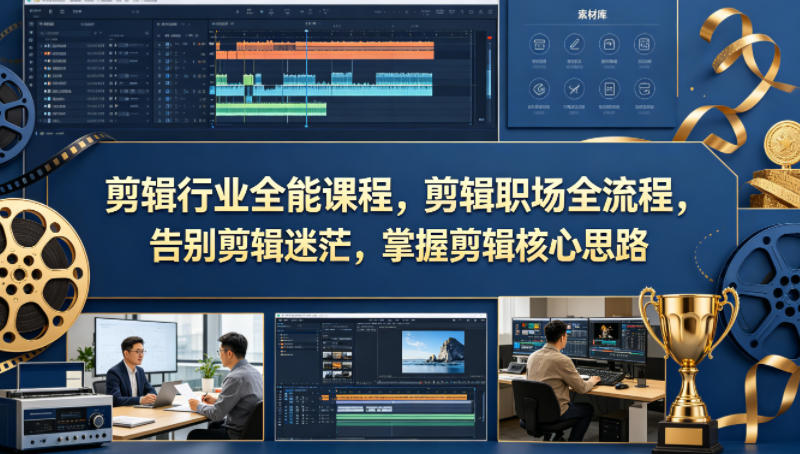 剪辑行业全能课程，剪辑职场全流程，告别剪辑迷茫，掌握剪辑核心思路-离锋创库