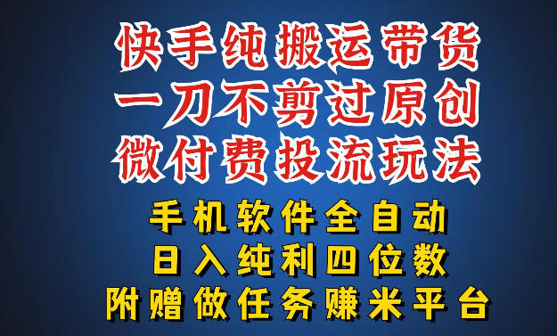 最新黑科技快手搬运带货方法,手机就能操作,轻松带你日入四位数【揭秘】-离锋创库