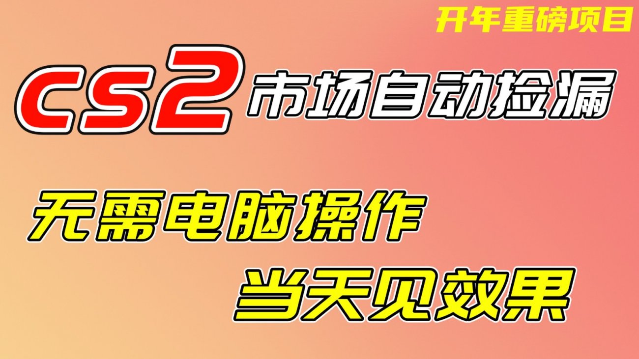 CS2市场挂机项，无需电脑操作，无需进入游戏，当天见效果，支持任何形式验证-离锋创库