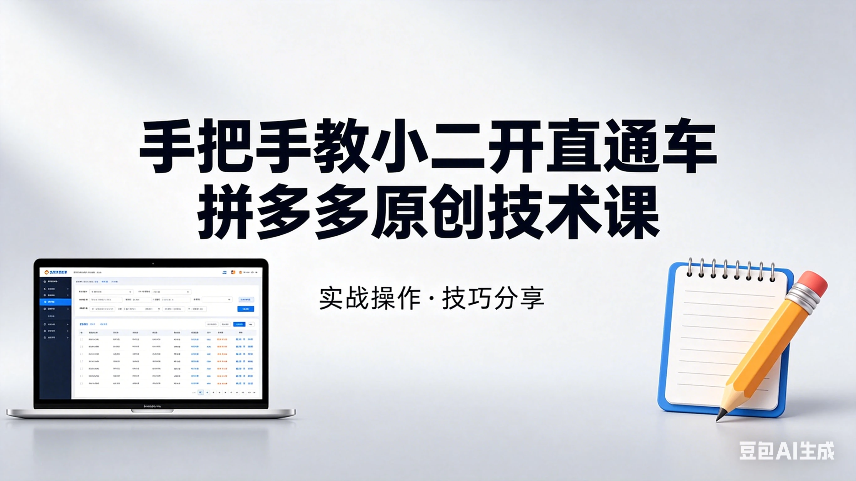 手把手教小二开直通车，拼多多原创技术课-离锋创库