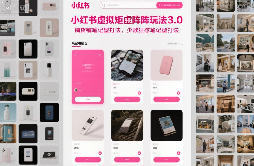 【精】小红书虚拟矩阵玩法3.0,铺货铺笔记型打法,少款狂怼笔记型打法-离锋创库