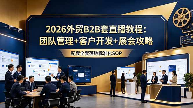 (18994期)2026外贸B2B套直播教程:团队管理+客户开发+展会攻略,配套全套落地标准化SOP-离锋创库